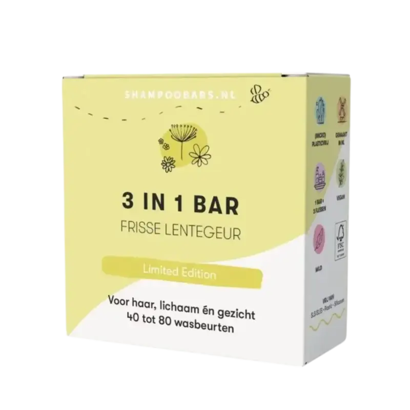 Shampoobars 3 In 1 Bar 60g Frisse Lentegeur Letzte Chance