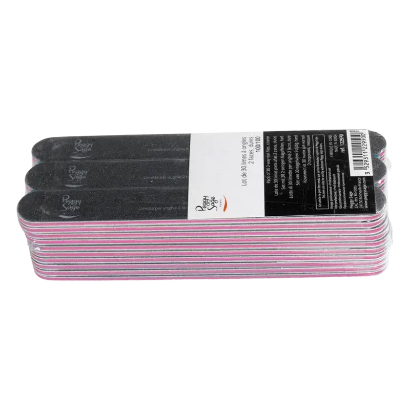 Peggy Sage Washable 2-Way Nail File Black 100/100 30pcs Bestseller