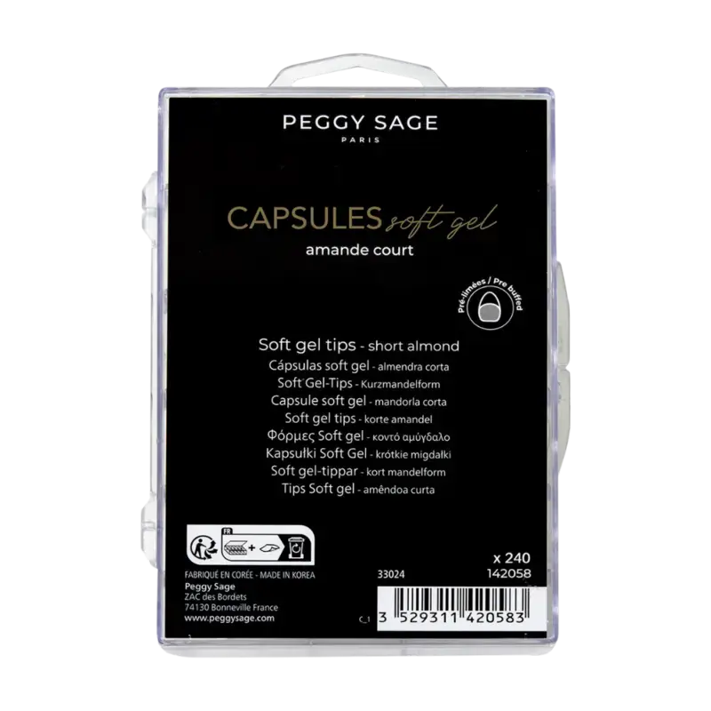 Peggy Sage Soft Gel Tips 240pcs Short Almond Wochenendangebot