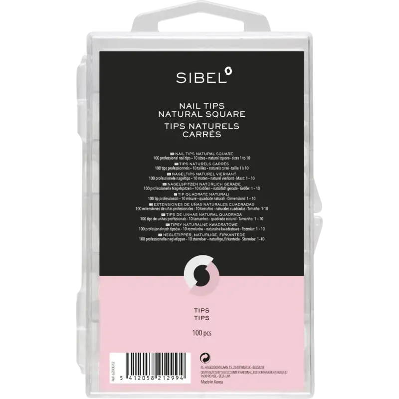 Sibel Nail Tips Natural Square 100pcs Box Knallerangebot