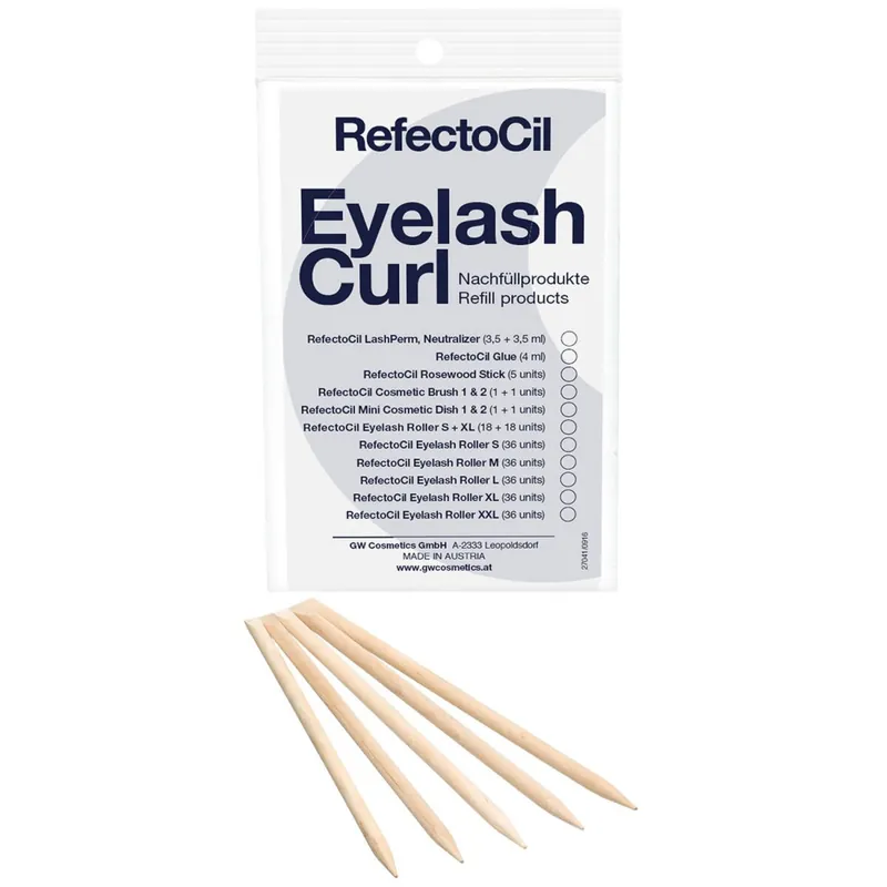 Billig RefectoCil Eyelash Curl Refill Rosenholzstäbchen 5 Stück
