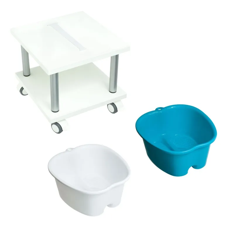 hadewe Fußwannenwagen (2-Stück) Weiß & Blau Saisonangebot