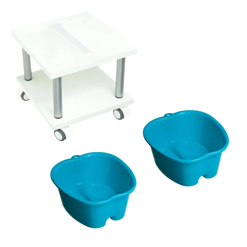 Direkt Vom Hersteller hadewe foot bath trolley (2-piece) Blue & Blue