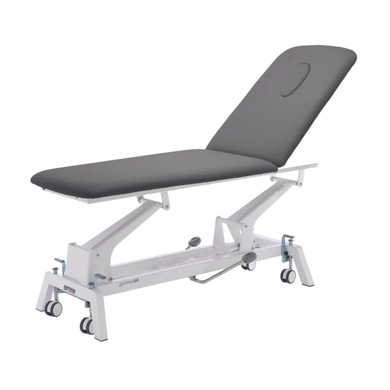 Treatment table gymna.GO E-1 G traction hydraulic with foot pump with Ergomax face opening Top-Seller