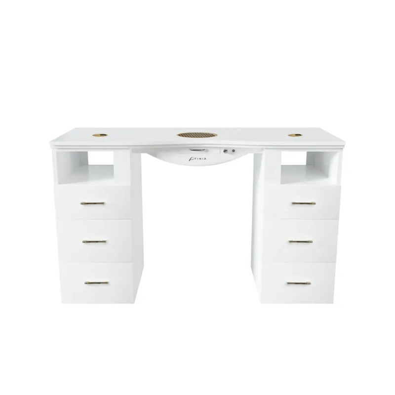 Manicure Table Prestige AF (including dust extraction) without right armrest gold Neu