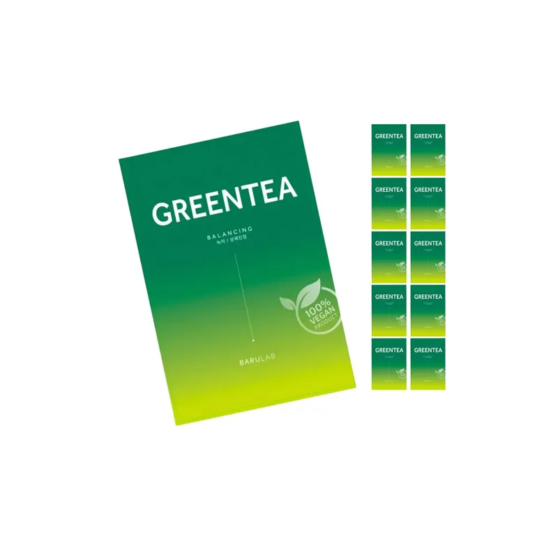 Barulab GreenTea Sheet Mask (vegan) 10er Set Letzte Chance