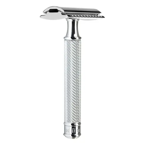Rasierhobel geschlossener Kamm Rasierhobel R89 Griff aus Metall mit verchromten Metallakzenten Neue Kollektion
