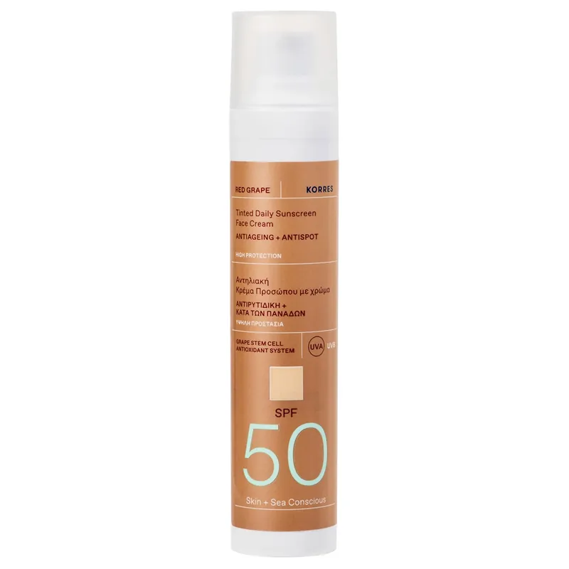 Meistverkauft Red Grape Tinted Daily Sunscreen Face Cream Antiageing + Antispot SPF 50 Sonnencreme 50 ml
