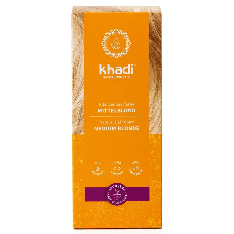 Zertifiziert Pflanzenhaarfarbe Mittelblond Haarfarbe 100 g