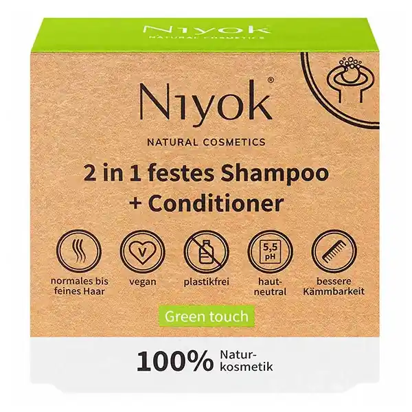 Sonderangebot 2 in 1 festes Shampoo + Conditioner - Green touch 2in1 Festes Shampoo und Conditioner 80 g