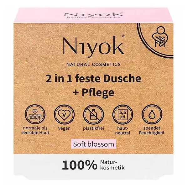 Expressversand 2 in 1 feste Dusche + Pflege - Soft blossom 2in1 Festes Shampoo und Duschgel 80 g