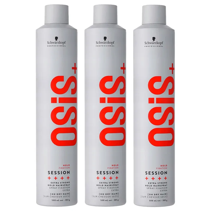Zertifiziert OSIS+ Hold Session Extra Strong Hold Hairspray 3er Set Haarstyling-Set 1500 ml