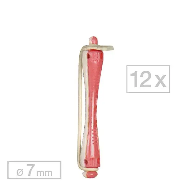 Dauerwellwickler kurz Dauerwellwickler Rosa/Weiß Ø 7 mm, Pro Packung 12 Stück Neuheit
