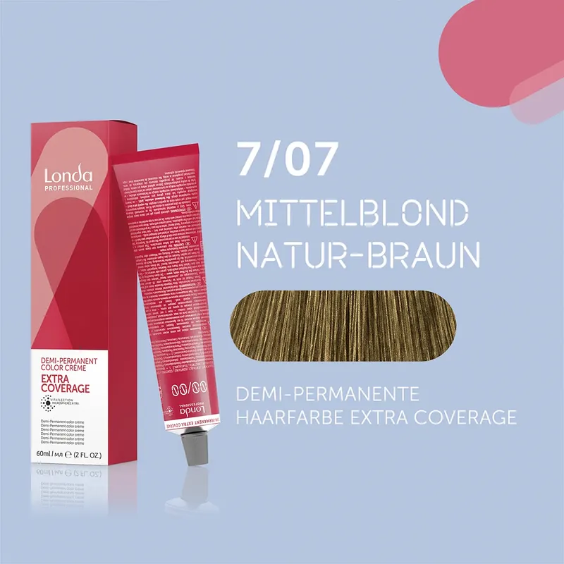 Direktkauf Demi-Permanente Cremehaarfarbe Extra Coverage Tönung 4/07 Mittelbraun Natur Braun, Tube 60 ml