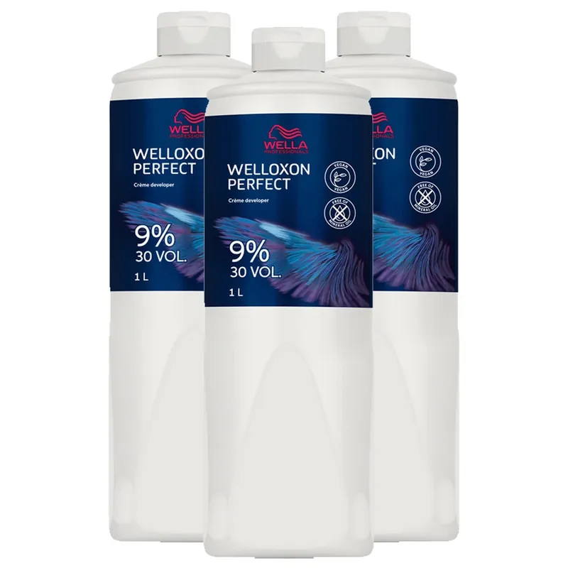 Welloxon Perfect Creme Developer 3er Set 9 % - 30 Vol. Entwickler 3 l Markenprodukt