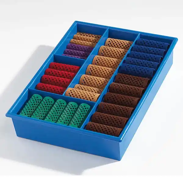 Expressversand Lockenwickler Sortimentskasten Wicklerkasten Kasten blau mit 60 Wicklern