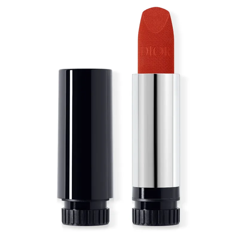 Rouge Dior Lippenstift Velvet Refill Lippenstift mit Couture-Farbe - Samt- und Satin-Finish - feuchtigkeitsspendende florale Lippenpflege - langer Halt 3.5 g Preiswert