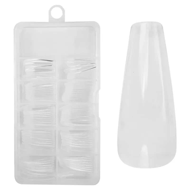 No File - Press-On Fullcover Tips clear – Ballerina - lang Nageltips 100 Stck. Must-Have