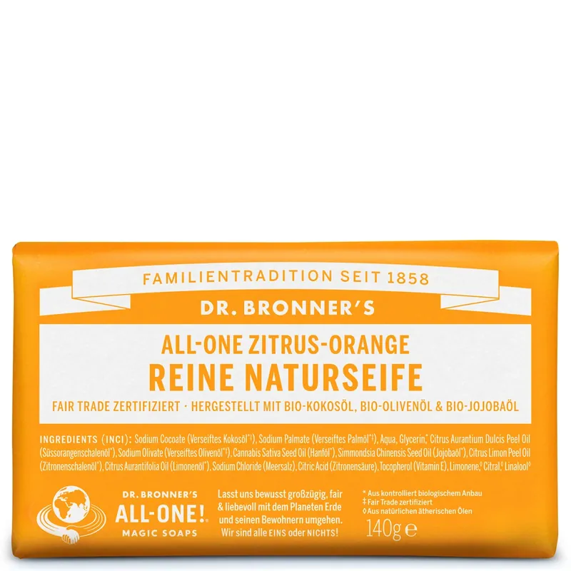 Super-Preis REINE NATURSEIFE Zitrus-Orange Feste Seife 140 g