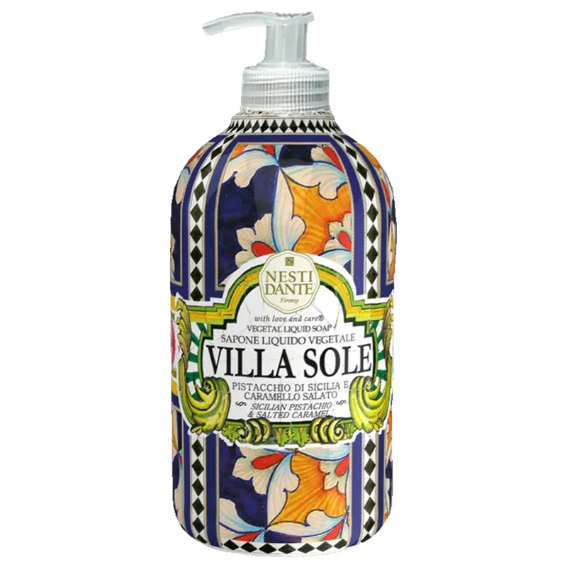 Online Kaufen Villa Sole Pistacchio Di Sicilia e Caramello Liquid Soap Flüssigseife 500 ml