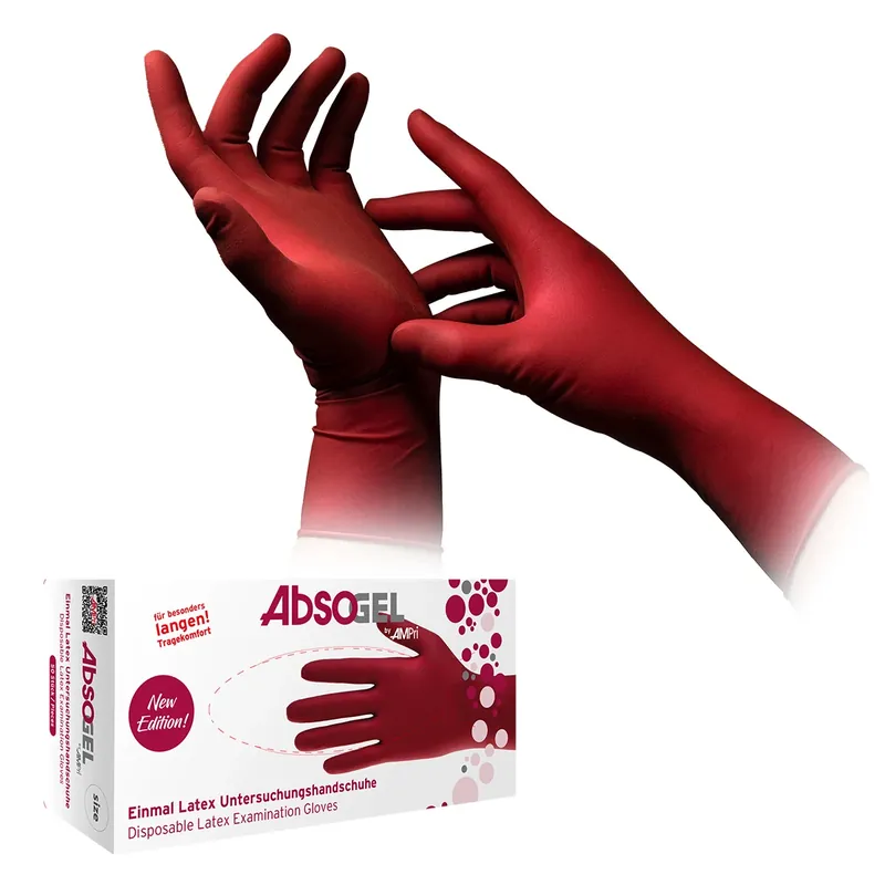 ABSOGEL Latex Handschuh Handschuhe S 50 Stück Neuheit