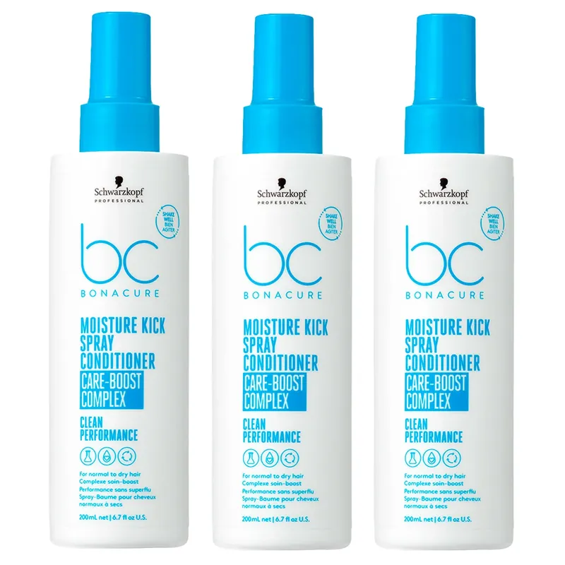 BC Bonacure MOISTURE KICK Spray Conditioner 3er Set Haarpflege-Set 600 ml Solange Der Vorrat Reicht