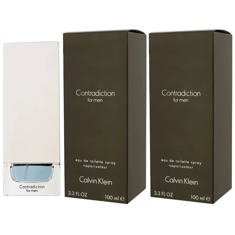 Zertifiziert Calvin Klein Contradiction Men 2 x 100 ml Eau de Toilette EDT Set
