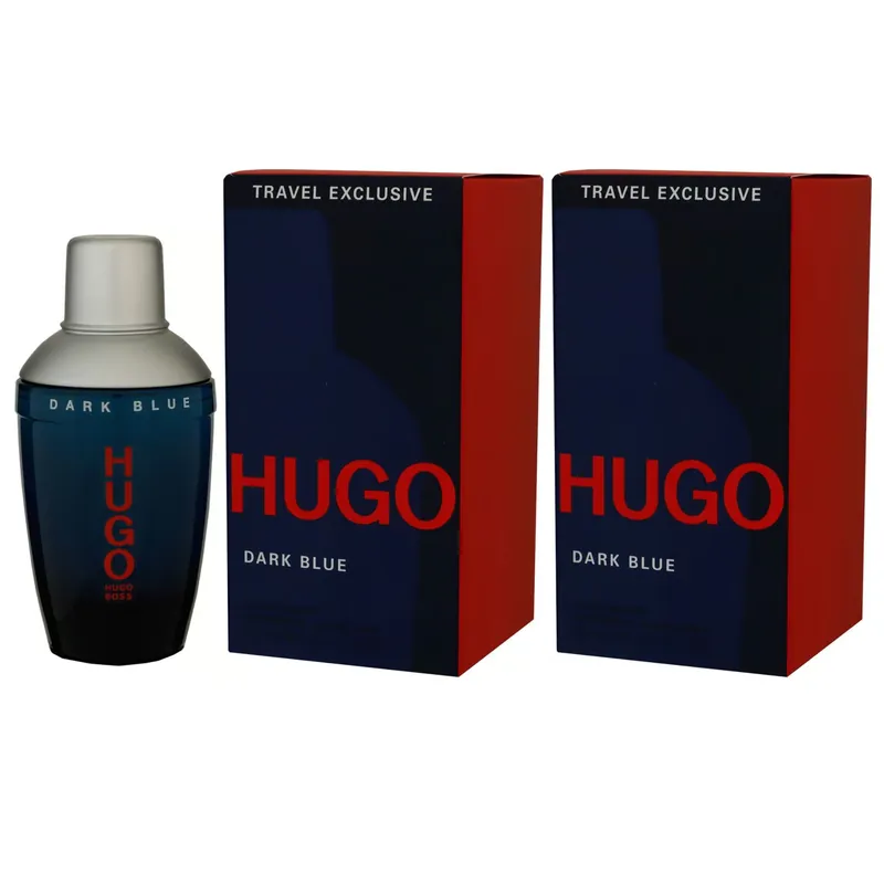Saisonangebot Hugo Boss Hugo Dark Blue Man - Men 2 x 75 ml Eau de Toilette EDT Set Herrenduft