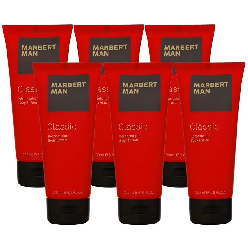 Solange Der Vorrat Reicht Marbert Man Classic 6 x 200 ml Bodylotion Körperlotion Body Lotion Set