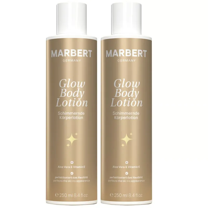 Marbert Bath & Body Glow 2 x 250 ml schimmernde Body Lotion Körperlotion Set Bestpreis