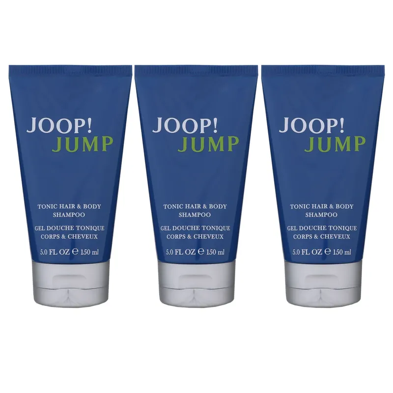 Joop Jump 3 x 150 ml Tonic Hair & Body Shampoo Duschgel für Körper & Haar Set Nur Für Kurze Zeit