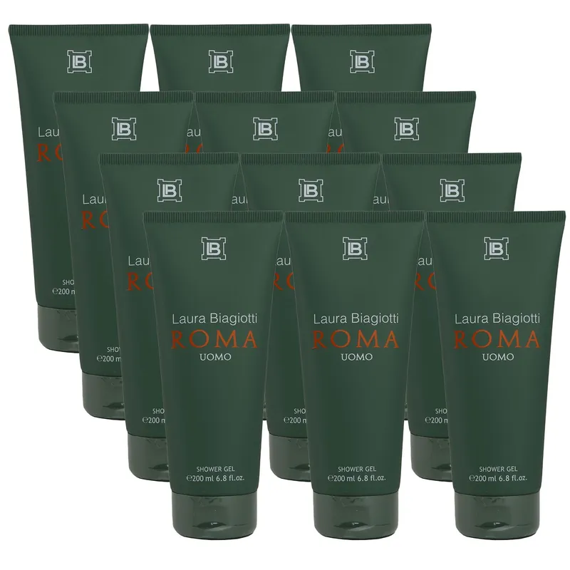 Meistverkauft Laura Biagiotti Roma Uomo 12 x 200 ml Showergel Duschgel Shower Gel Set