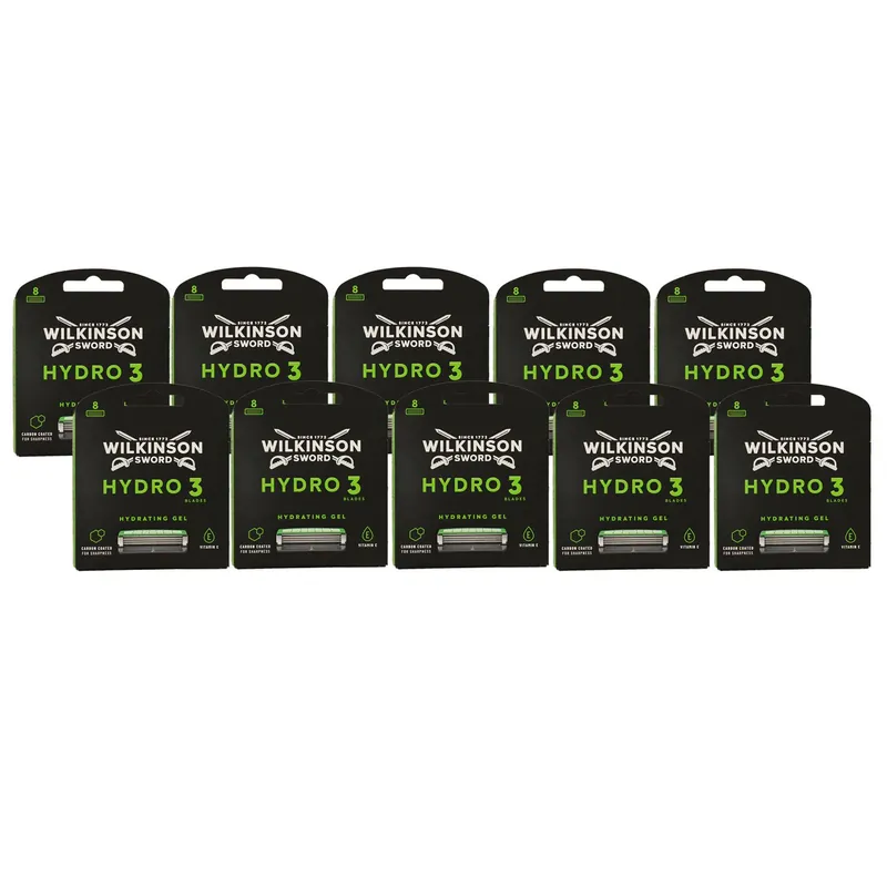 Wilkinson Sword Hydro 3 Skin Protection 10 x 8 Rasierklingen Hydsrating Gel Set Letzte Chance