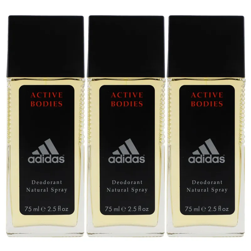 Markenprodukt Adidas Active Bodies 3 x 75 ml Deodorant Natural Spray Set