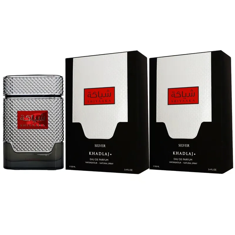 Khadlaj Shiyaaka Silver for Men 2 x 100 ml Eau de Parfum EDP Set Herrenparfum Finale Aktion