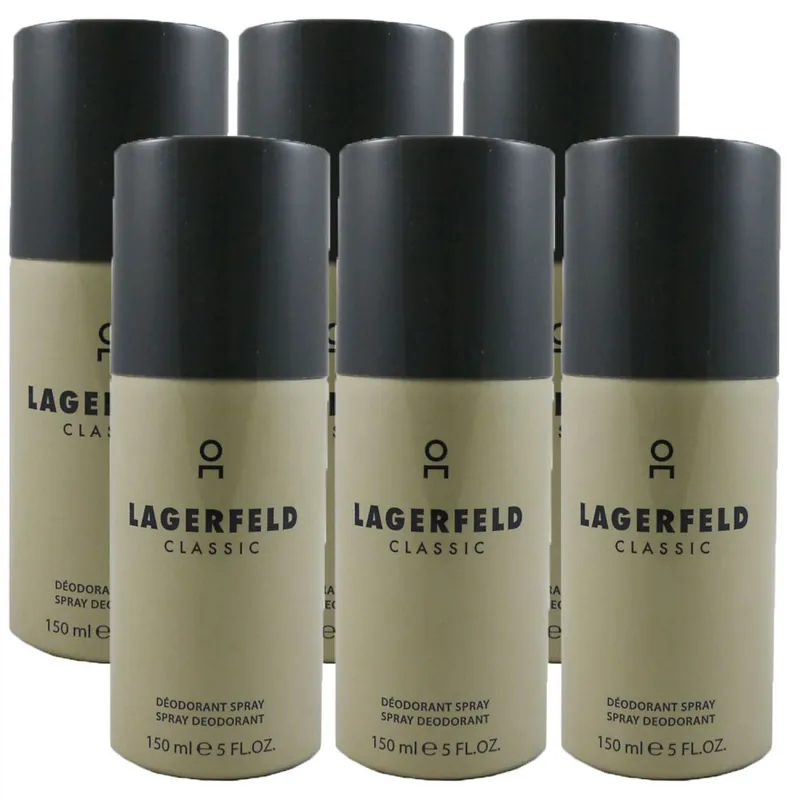 Neu Im Sortiment Karl Lagerfeld Classic 6 x 150 ml Deospray Deo Spray Deodorant Spray Set