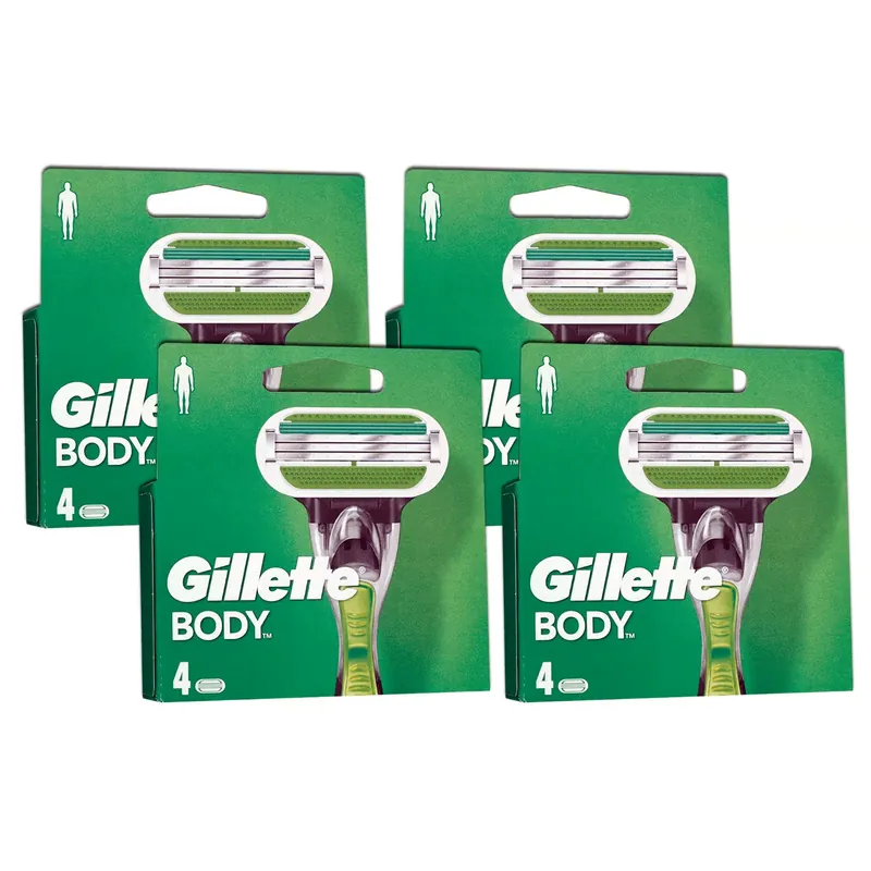 Gillette Body 4 x 4 er Klingen Rasierklingen für den Körper Herrenklingen Set Kracherpreis
