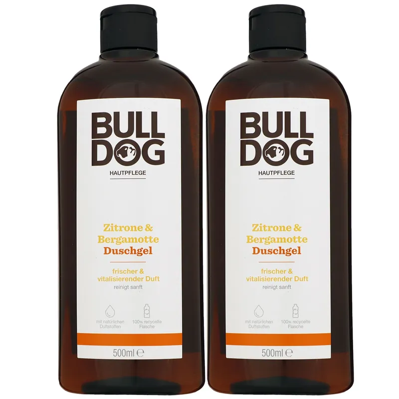 Bulldog Zitrone & Bergamotte 2 x 500 ml Duschgel Showergel Shower Gel Set Sichere Zahlung