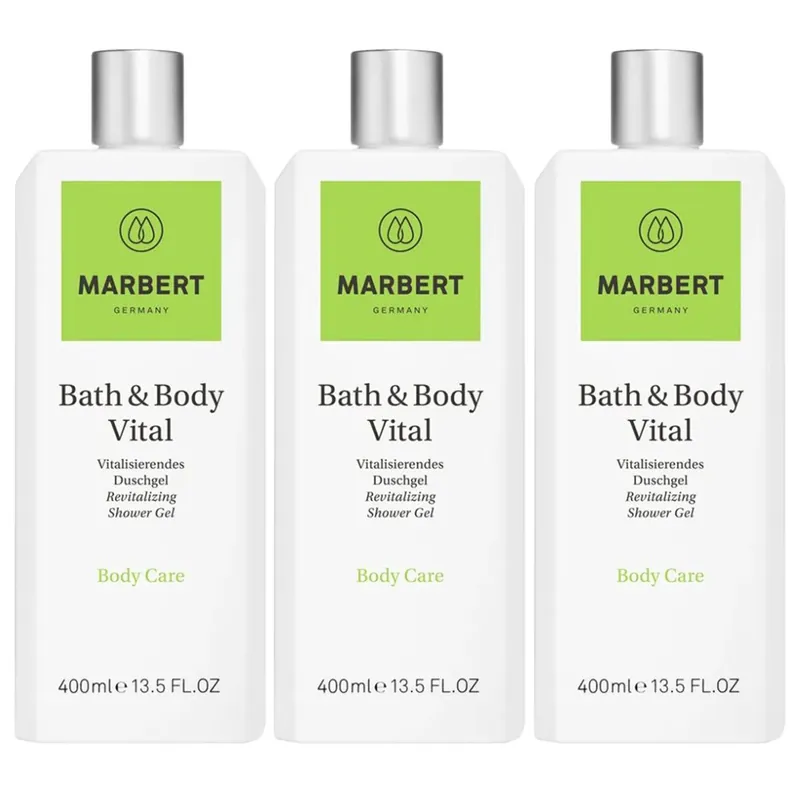 Neue Ware Marbert Bath & Body Vital 3 x 400 ml Duschgel Showergel Set