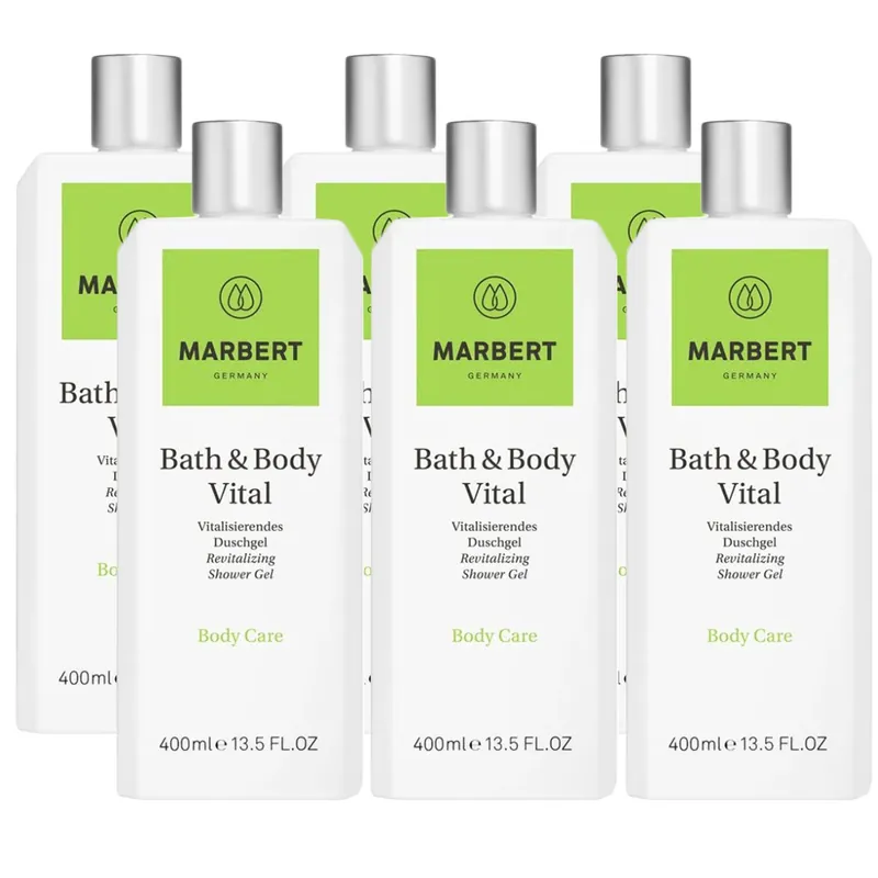 Top-Seller Marbert Bath & Body Vital 6 x 400 ml Duschgel Showergel Set
