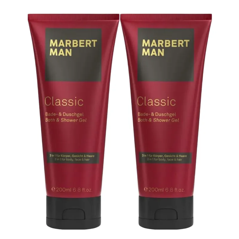 Preis Gesenkt Marbert Man Classic 2 x 200 ml Bath & Showergel Bade- und Duschgel Set