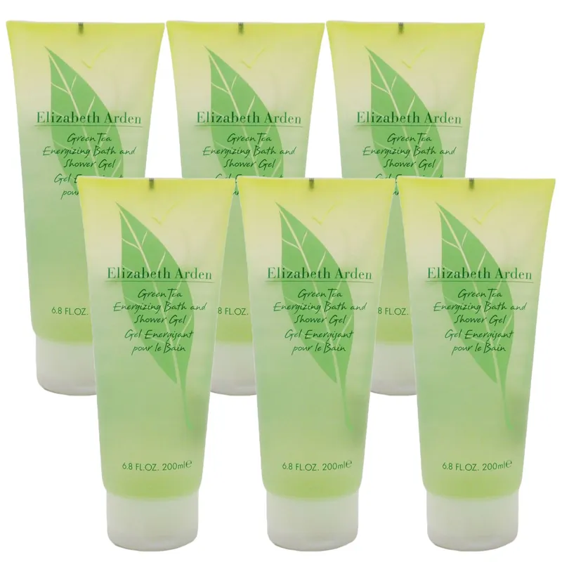 Elizabeth Arden Green Tea 6 x 200 ml Bath & Showergel Duschgel Set Neu Im Sortiment