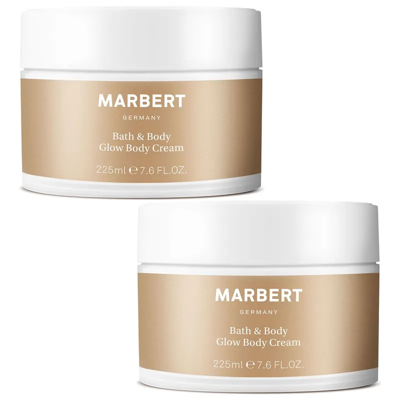 Marbert Bath & Body Glow 2 x 225 ml Body Cream Bodycream Körpercreme Set Heißes Angebot