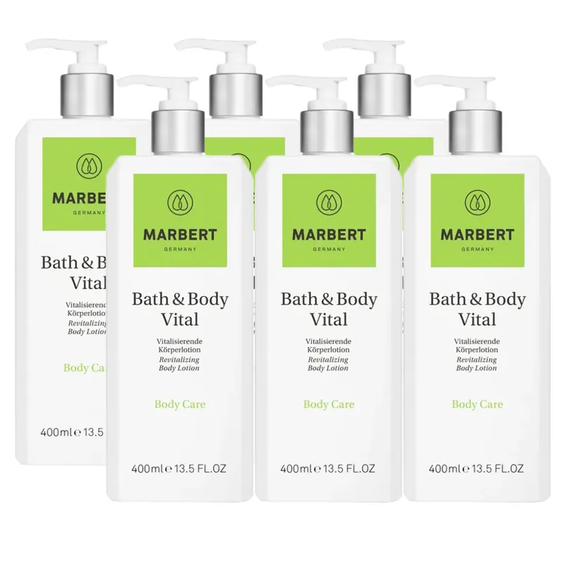 Angebot Marbert Bath & Body Vital 6 x 400 ml Bodylotion Body Lotion Körperlotion Set