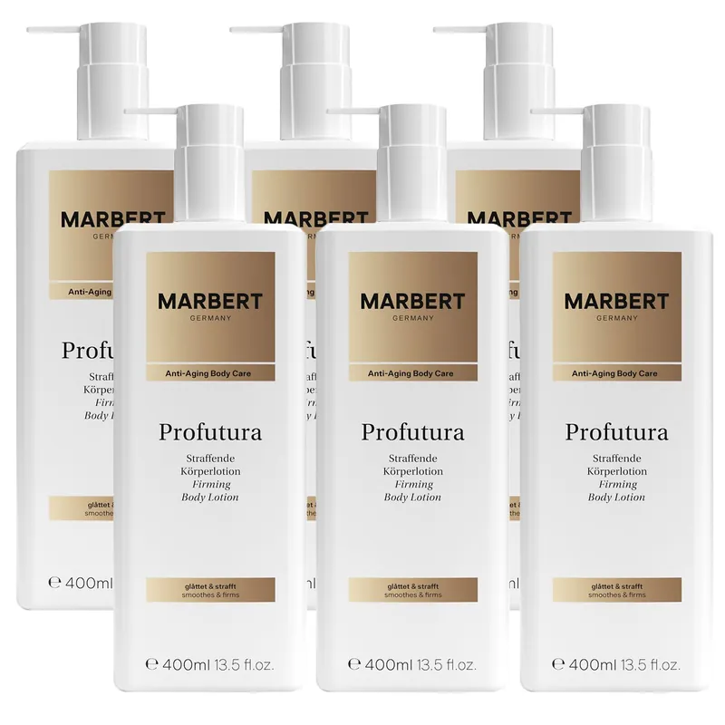 Marbert Profutura 6 x 400 ml Bodylotion Body Lotion Straffende Anti-Aging Set Beliebt