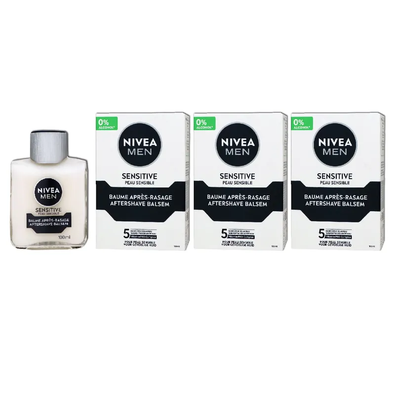 Begrenztes Angebot Nivea Men Sensitive 3 x 100 ml After Shave Balm Set