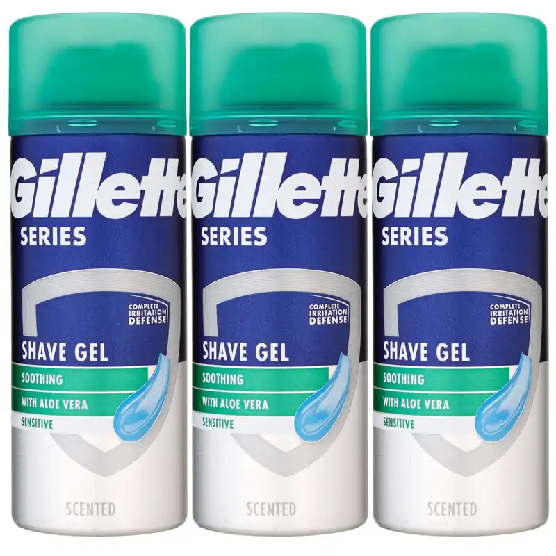 Gillette Series linderndes Rasiergel mit Aloe Vera 3 x 75 ml Set Highlight