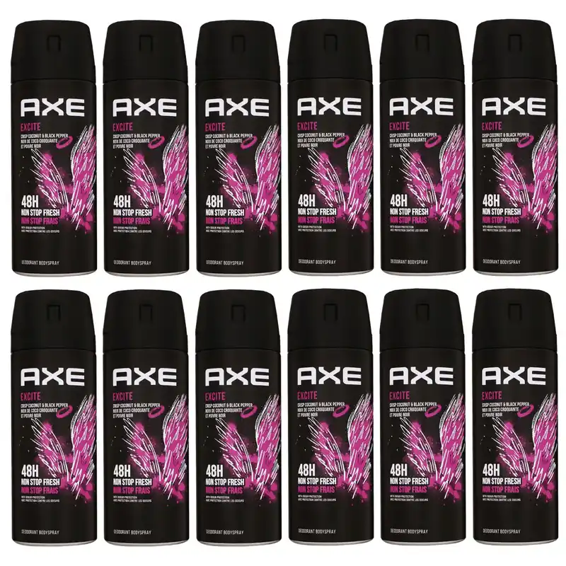 Sale Axe Excite 12 x 150 ml Deodorant Deospray Deo Spray Set Neues Design