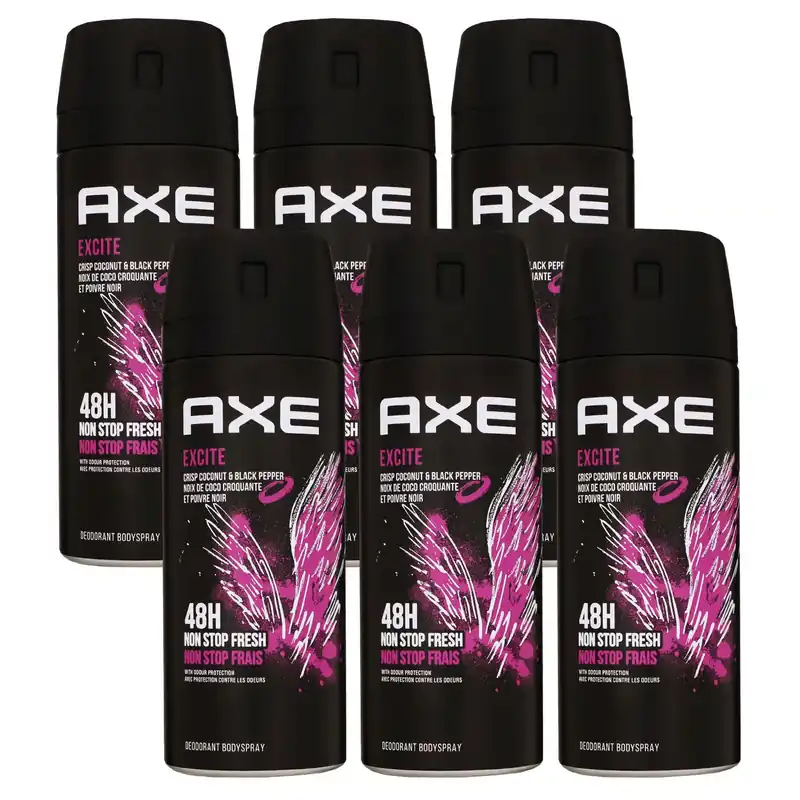 Bestseller Axe Excite 6 x 150 ml Deodorant Deospray Deo Spray Set Neues Design