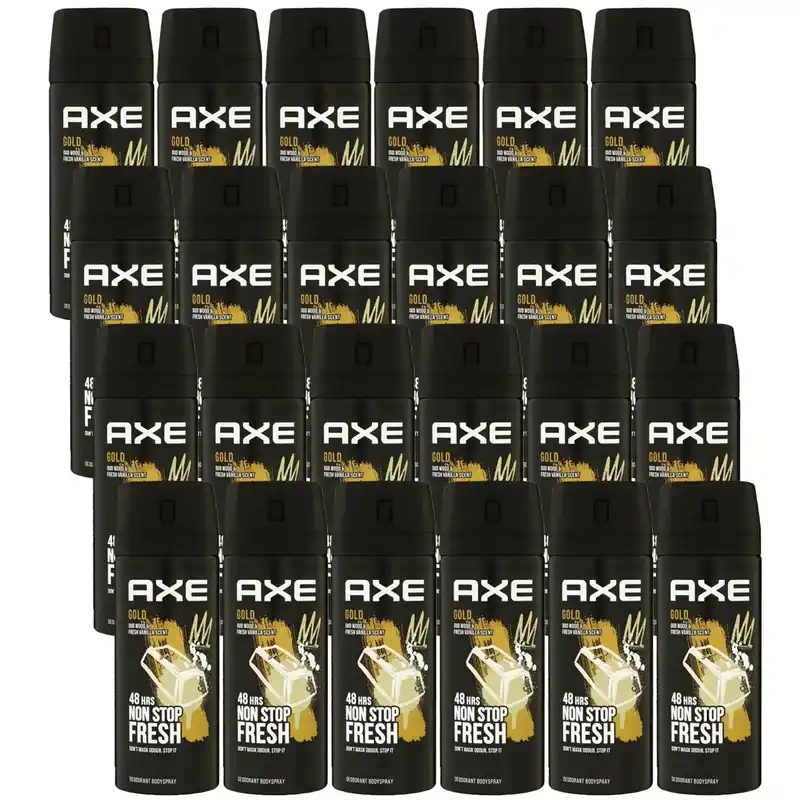 Axe Gold 24 x 150 ml Deospray Deodorant Deo Spray Deodorant Spray Bodyspray Set Herren Zertifiziert